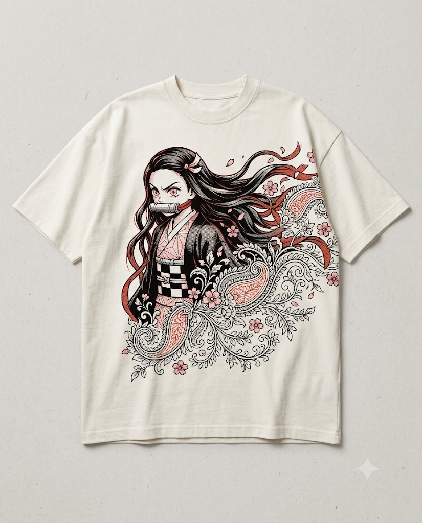 Bel Buti Tee in Bone, front. Nawaweeb Awadh clan
